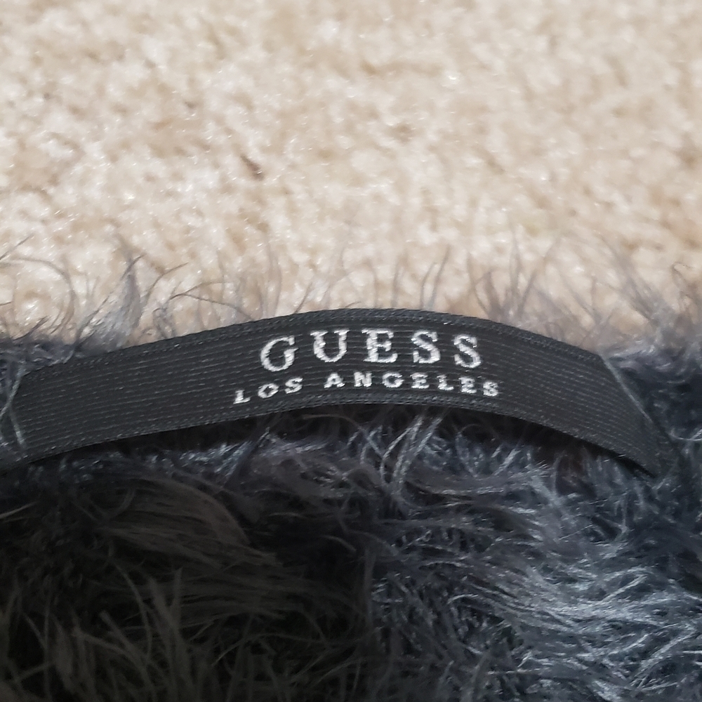 Guess s fuzzy webbed mesh unique top very soft stretchy - Picture 4 of 11